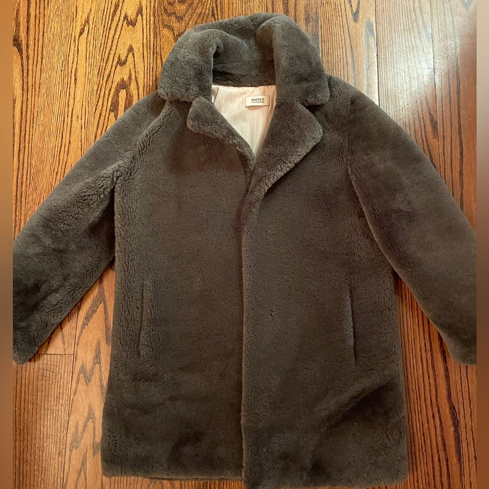 Yves Salomon Dark Grey Teddy Jacket